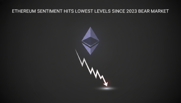 Ethereum Sentiment Hits Lowest Levels Since 2023 Bear Market