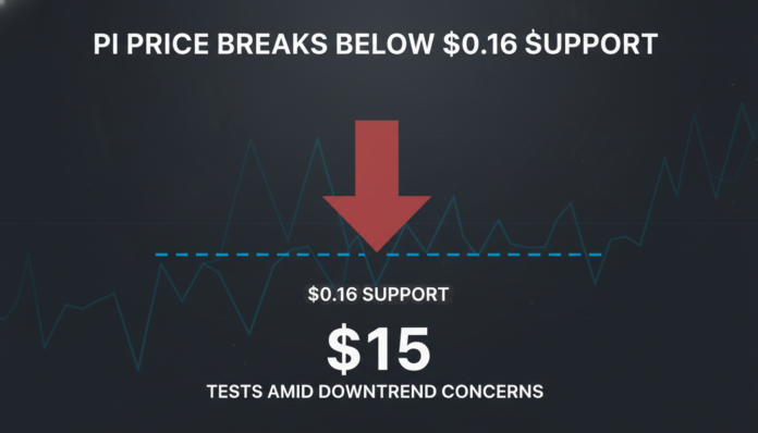 PI Price Breaks Below $0.16 Support, Tests $0.15 Amid Downtrend Concerns