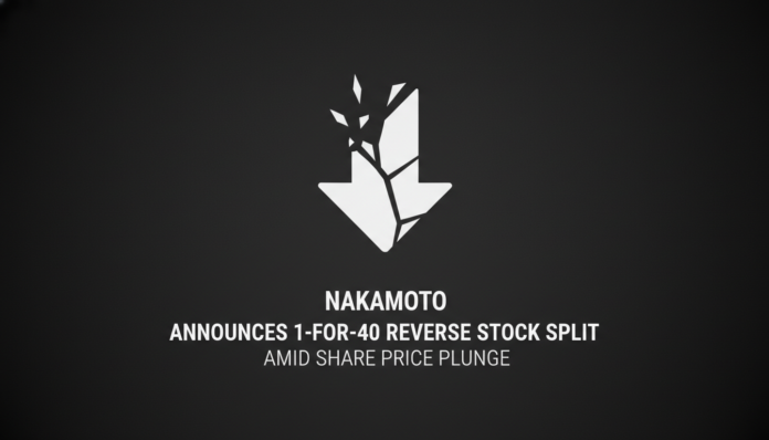 Nakamoto Announces 1-For-40 Reverse Stock Split Amid Share Price Plunge