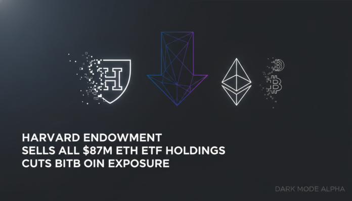 Harvard Endowment Sells All $87M ETH ETF Holdings, Cuts Bitcoin Exposure