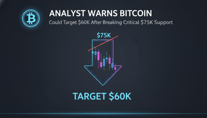 Analyst Warns Bitcoin Could Target $60K After Breaking Critical $75K Support