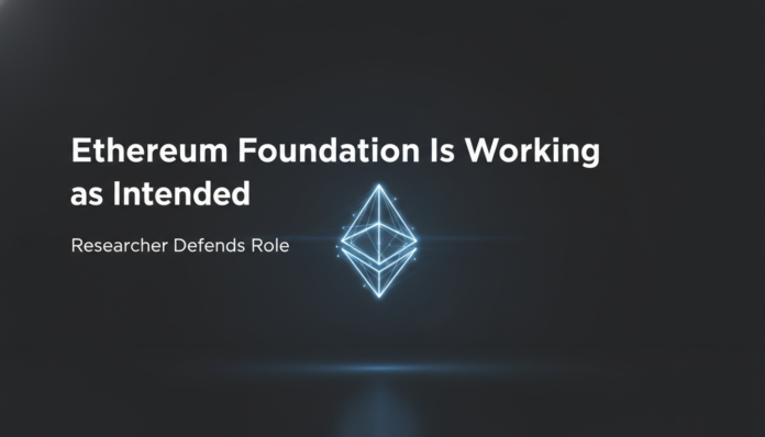 Ethereum Foundation Is Working as Intended, Researcher Defends Role