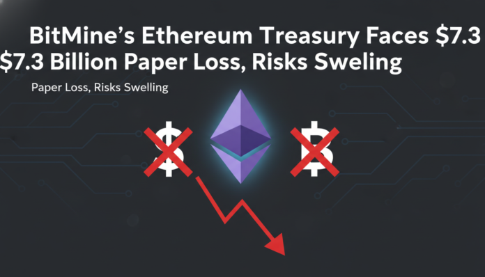 BitMine's Ethereum Treasury Faces $7.3 Billion Paper Loss, Risks Swelling