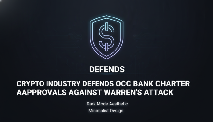 Crypto Industry Defends OCC Bank Charter Approvals Against Warren's Attack