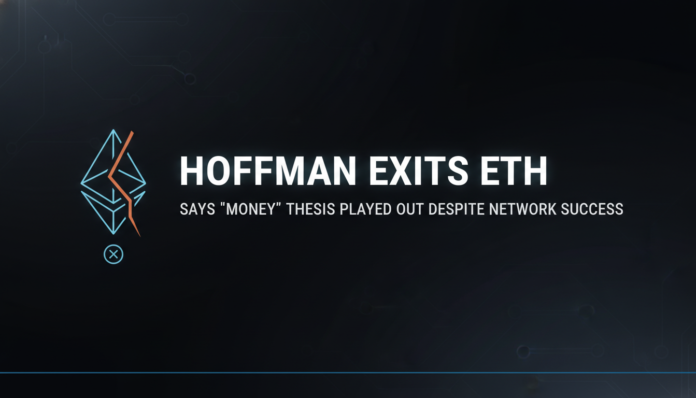 Hoffman Exits ETH, Says 'Money' Thesis Played Out Despite Network Success