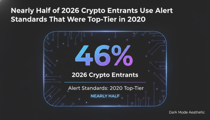 Nearly Half of 2026 Crypto Entrants Use Alert Standards That Were Top-Tier in 2020
