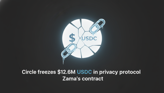 Circle freezes $12.6M USDC in privacy protocol Zama's contract
