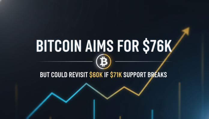 Bitcoin Aims for $76K, But Could Revisit $60K if $71K Support Breaks