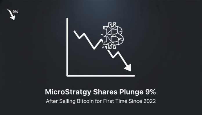 MicroStrategy Shares Plunge 9% After Selling Bitcoin for First Time Since 2022