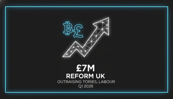 Crypto Billionaires Donate £7M to Reform UK, Outraising Conservatives, Labour in Q1 2026
