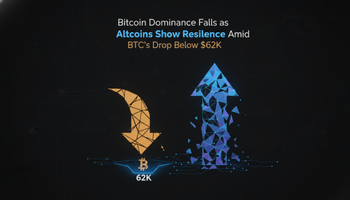 Bitcoin Dominance Falls as Altcoins Show Resilience Amid BTC's Drop Below $62K