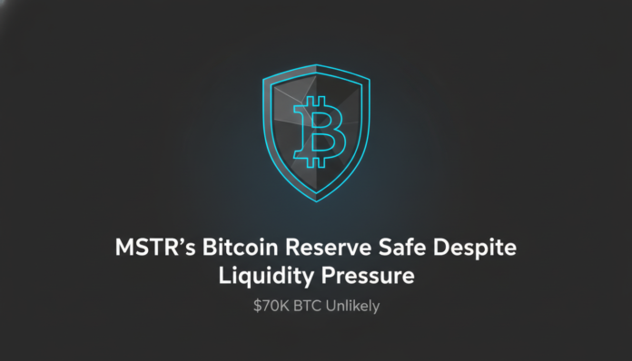 MSTR's Bitcoin Reserve Safe Despite Liquidity Pressure, $70K BTC Unlikely