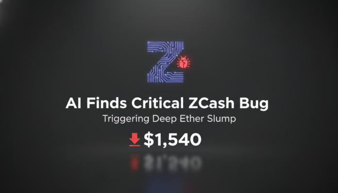 AI Finds Critical ZCash Bug, Triggering Deep Ether Slump to $1,540