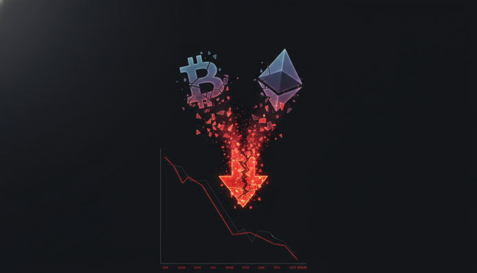 Major Crypto Losses Hit $22.5B as Bitcoin, Ethereum Plunge to Multi-Month Lows