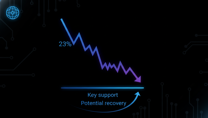 Worldcoin Crashes 23% Amid Selling Pressure, Nears Key Support for Potential Recovery