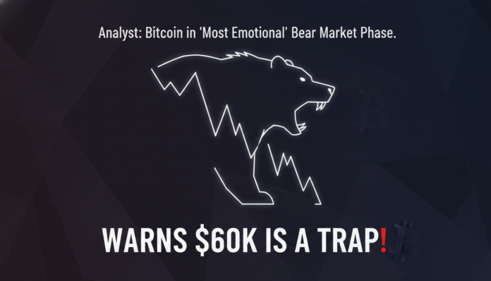 Analyst: Bitcoin in 'Most Emotional' Bear Market Phase, Warns $60K is a Trap