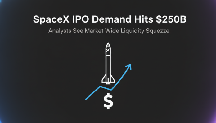 SpaceX IPO Demand Hits $250B, Analysts See Market Wide Liquidity Squeeze