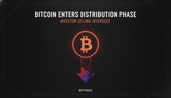 Bitcoin Enters Distribution Phase as Investor Selling Intensifies: Bitfinex