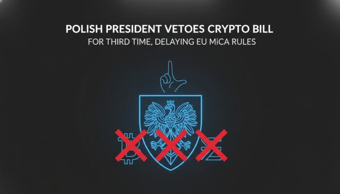 Polish President vetoes crypto bill for third time, delaying EU MiCA rules