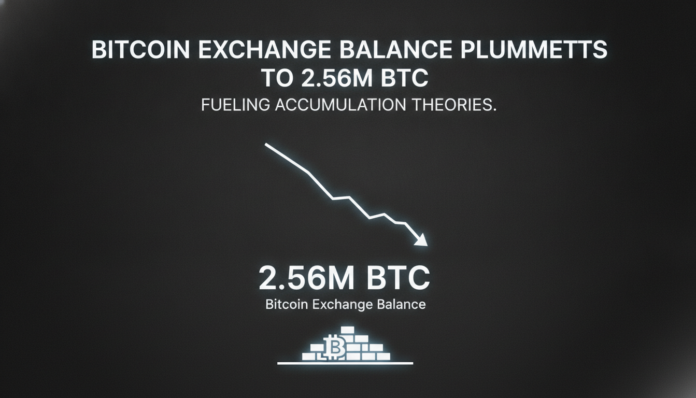 Bitcoin Exchange Balance Plummets to 2.56M BTC, Fueling Accumulation Theories