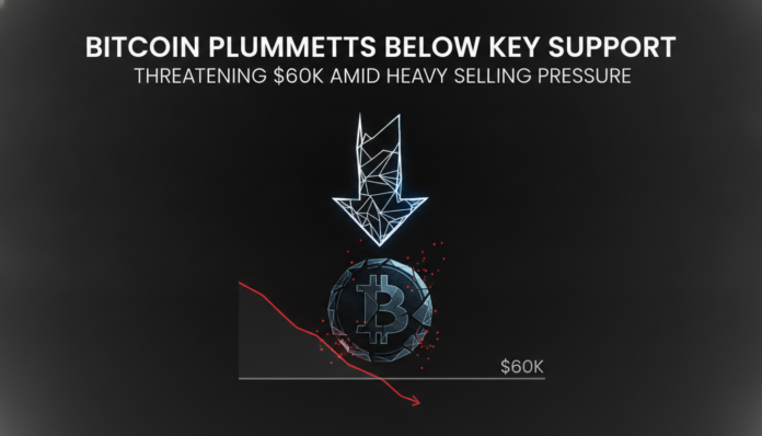 Bitcoin Plummets Below Key Support, Threatening $60K Amid Heavy Selling Pressure