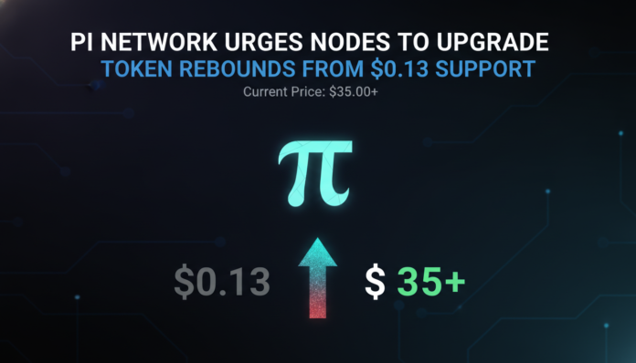 Pi Network Urges Nodes to Upgrade as Token Rebounds From $0.13 Support