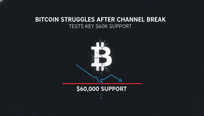 Bitcoin Struggles After Channel Break, Tests Key $60K Support